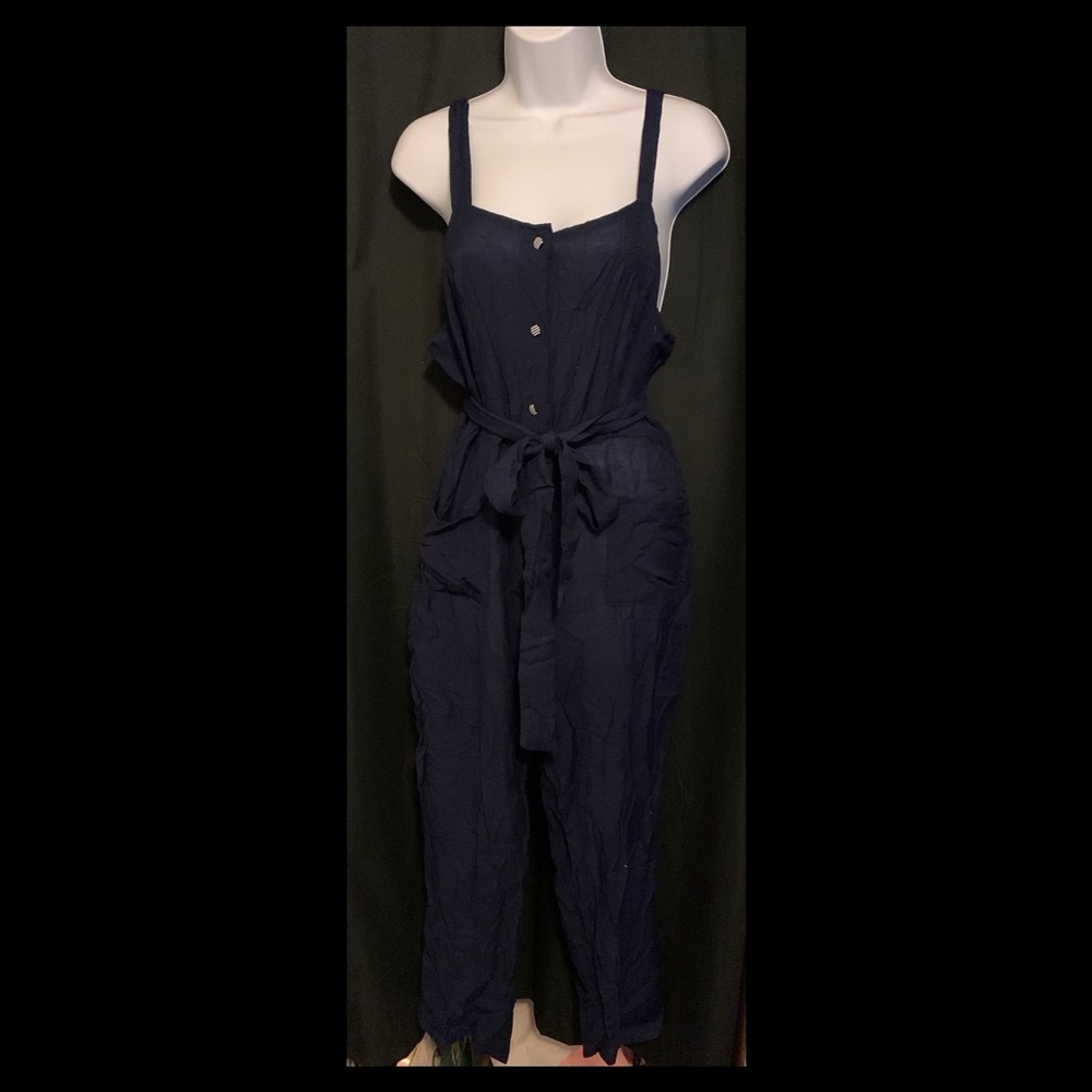 Shein jumpsuit with button and tie waist